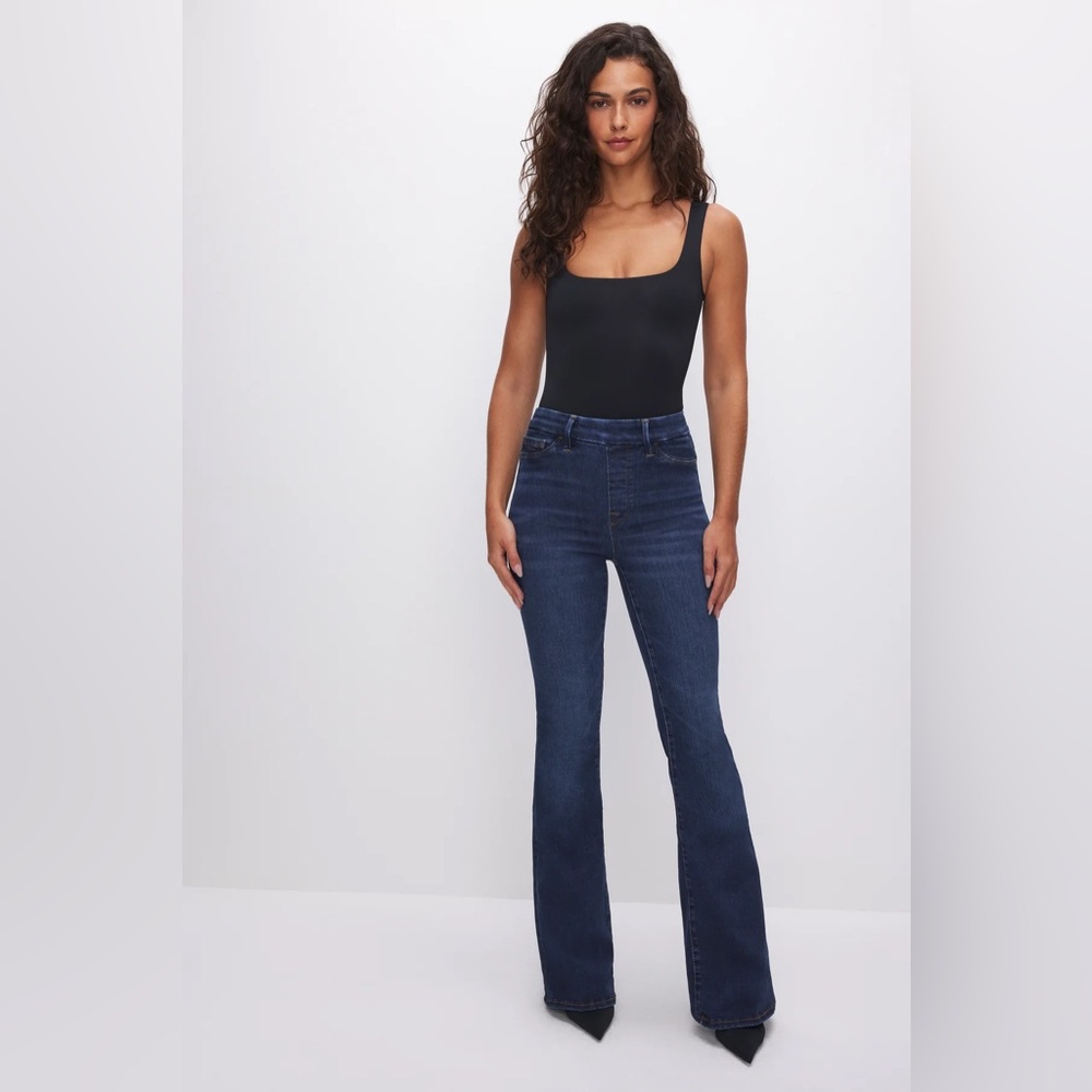 Good American Power Stretch Pull-on Flare Jeans